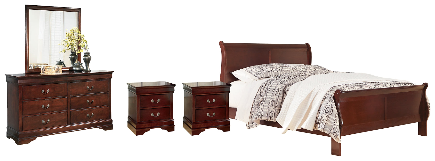 Alisdair Queen Sleigh Bed with Mirrored Dresser and 2 Nightstands Signature Design by Ashley®