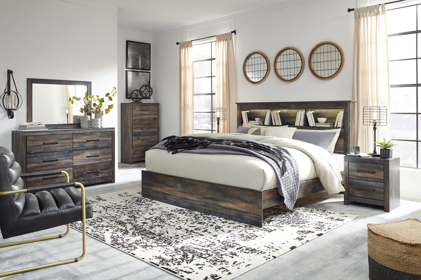 Drystan King Panel Bookcase Bed with Dresser Signature Design by Ashley®