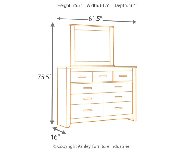 Brinxton King/California King Panel Headboard with Mirrored Dresser, Chest and Nightstand Signature Design by Ashley®