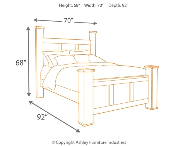 Juararo Queen Poster Bed with Mirrored Dresser Signature Design by Ashley®