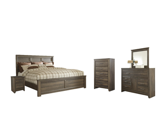 Juararo King Panel Bed with Mirrored Dresser, Chest and Nightstand Signature Design by Ashley®