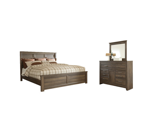 Juararo Queen Panel Bed with Mirrored Dresser Signature Design by Ashley®