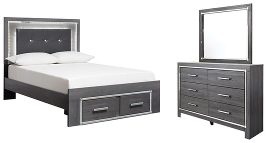 Lodanna Full Panel Bed with 2 Storage Drawers with Mirrored Dresser Signature Design by Ashley®