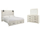 Cambeck King Panel Bed with 2 Storage Drawers with Mirrored Dresser Signature Design by Ashley®