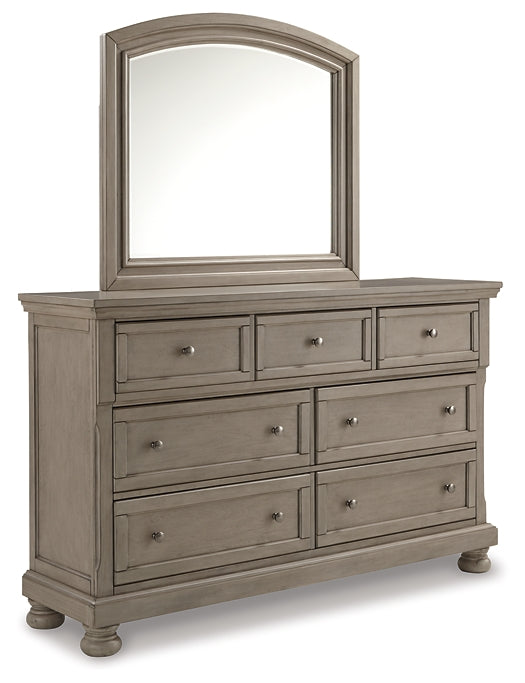 Lettner California King Panel Bed with Mirrored Dresser and 2 Nightstands Signature Design by Ashley®