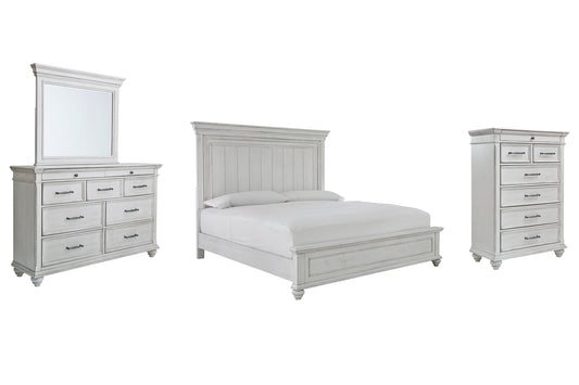 Kanwyn King Panel Bed with Mirrored Dresser and Chest Benchcraft®