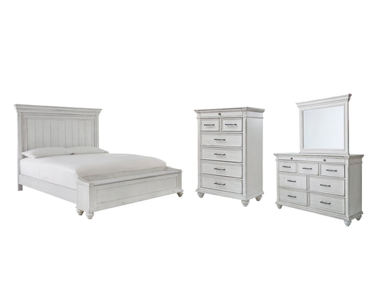 Kanwyn Queen Panel Bed with Storage with Mirrored Dresser and Chest Benchcraft®