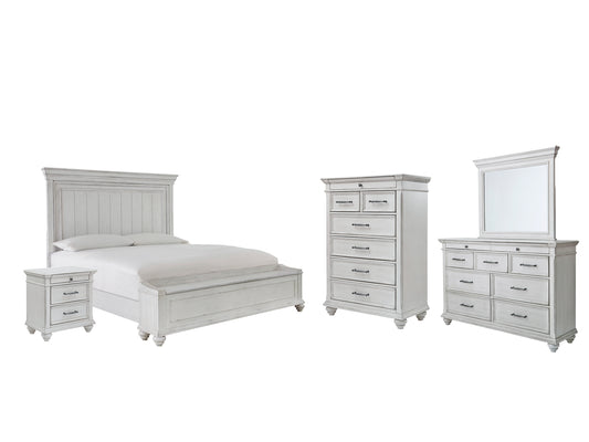 Kanwyn Queen Panel Bed with Storage with Mirrored Dresser, Chest and Nightstand Benchcraft®