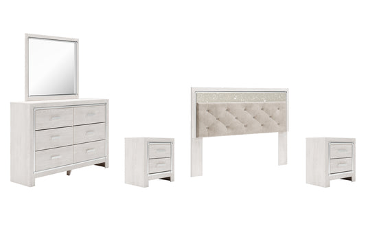 Altyra King Panel Headboard with Mirrored Dresser and 2 Nightstands Signature Design by Ashley®