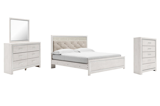 Altyra King Panel Bed with Mirrored Dresser and Chest Signature Design by Ashley®