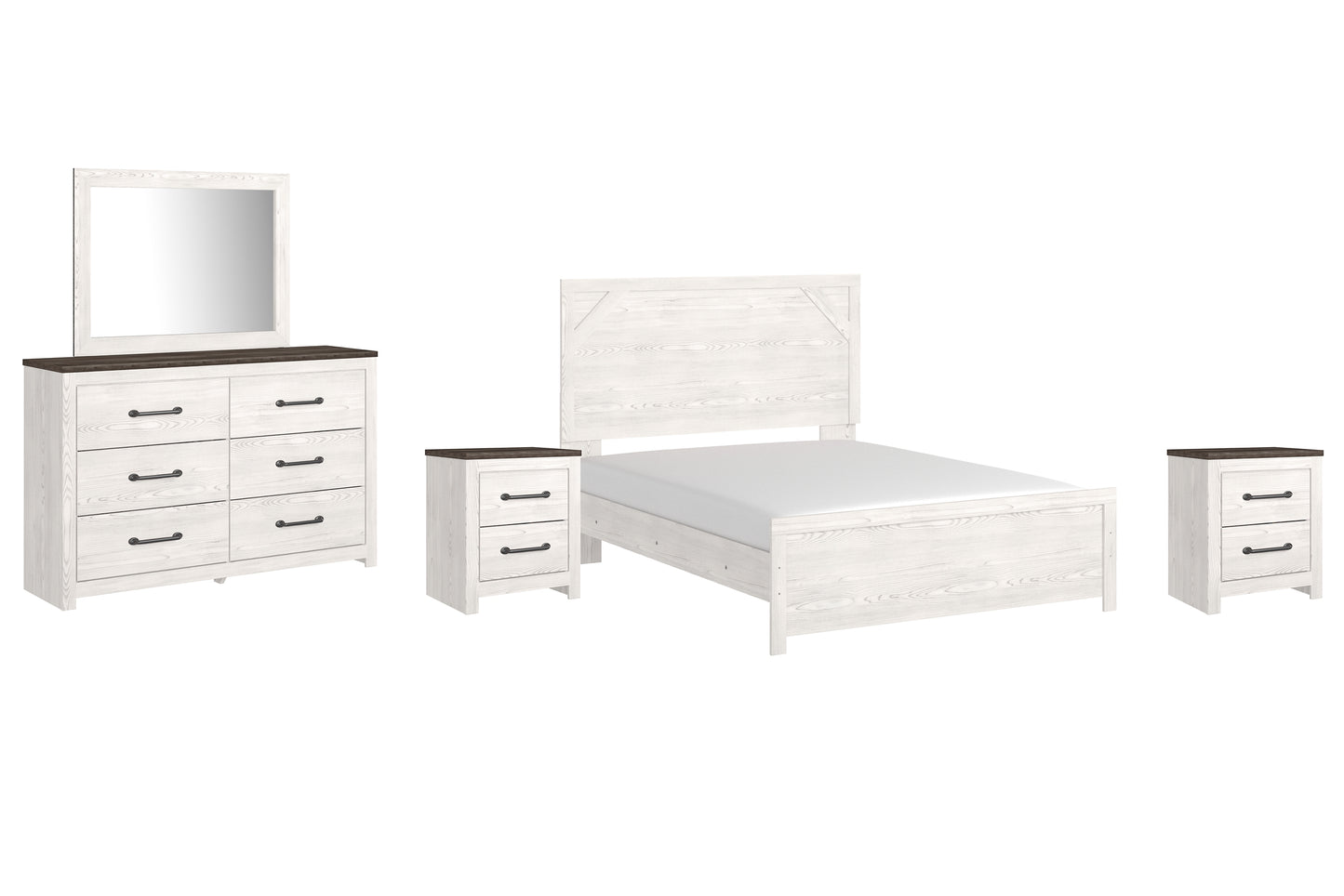 Gerridan Queen Panel Bed with Mirrored Dresser and 2 Nightstands Signature Design by Ashley®