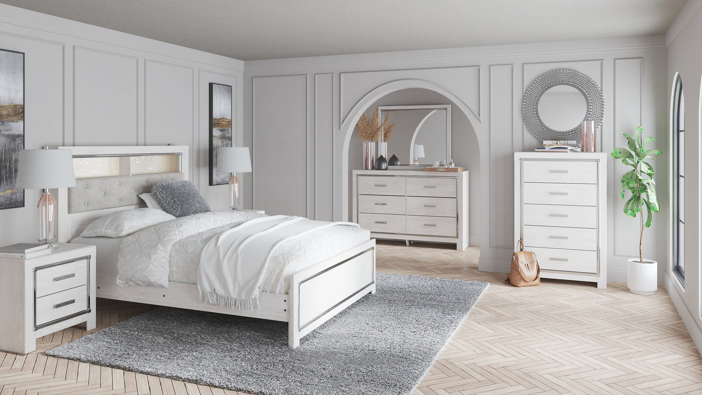 Altyra Queen Panel Bookcase Bed with Mirrored Dresser and 2 Nightstands Signature Design by Ashley®