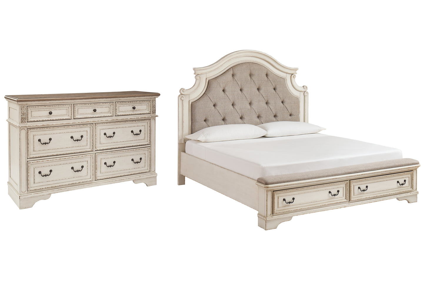 Realyn Queen Upholstered Bed with Dresser Signature Design by Ashley®