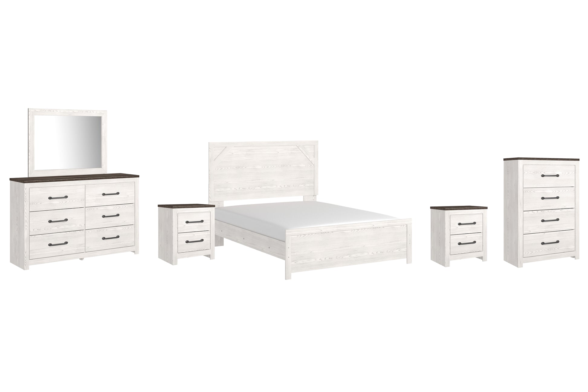 Gerridan Queen Panel Bed with Mirrored Dresser, Chest and 2 Nightstands Signature Design by Ashley®