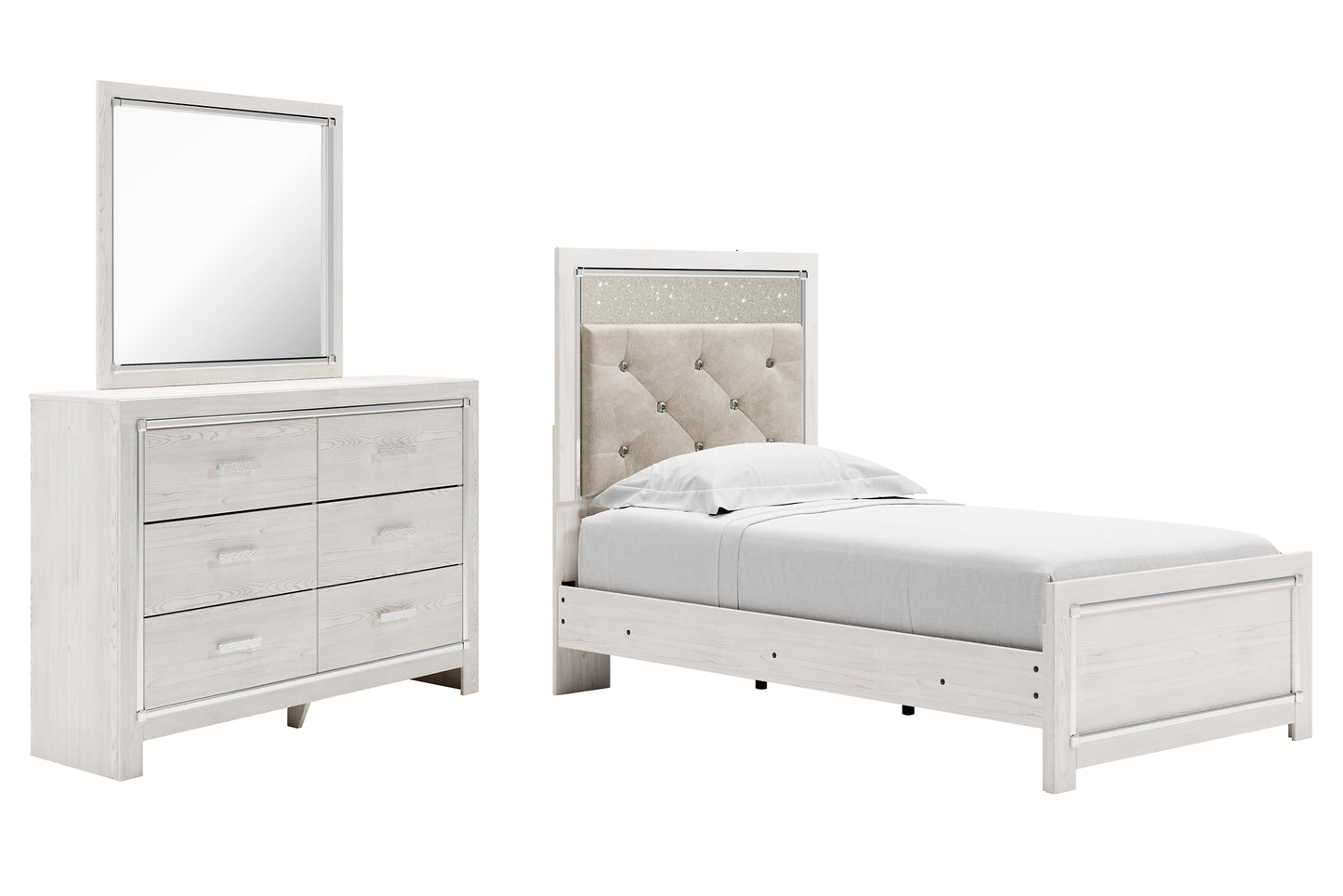 Altyra Twin Panel Bed with Mirrored Dresser Signature Design by Ashley®