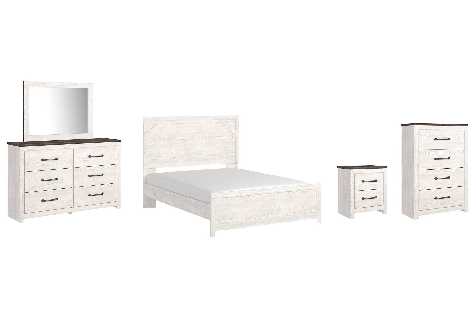 Gerridan Queen Panel Bed with Mirrored Dresser, Chest and Nightstand Signature Design by Ashley®