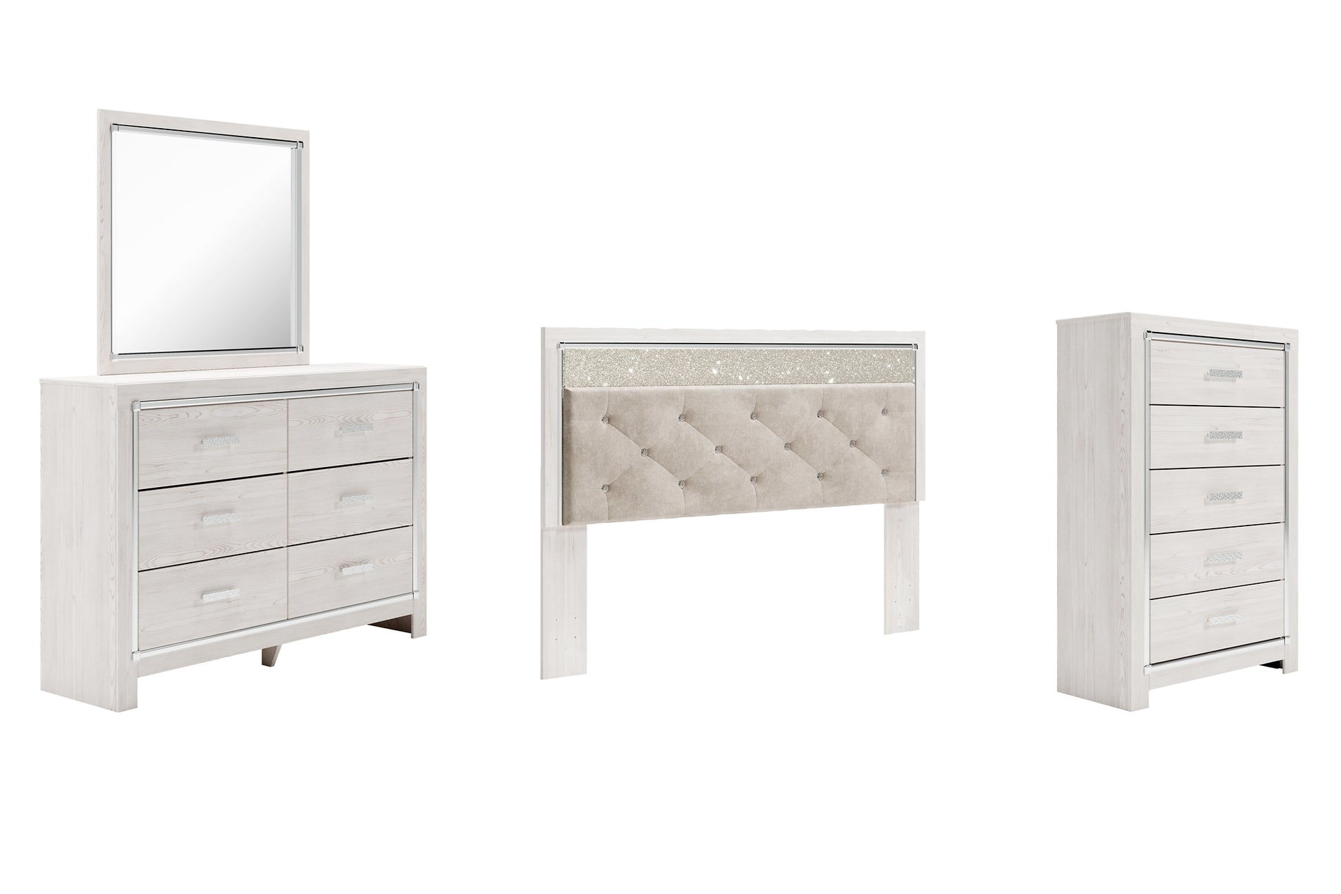 Altyra King Panel Headboard with Mirrored Dresser and Chest Signature Design by Ashley®