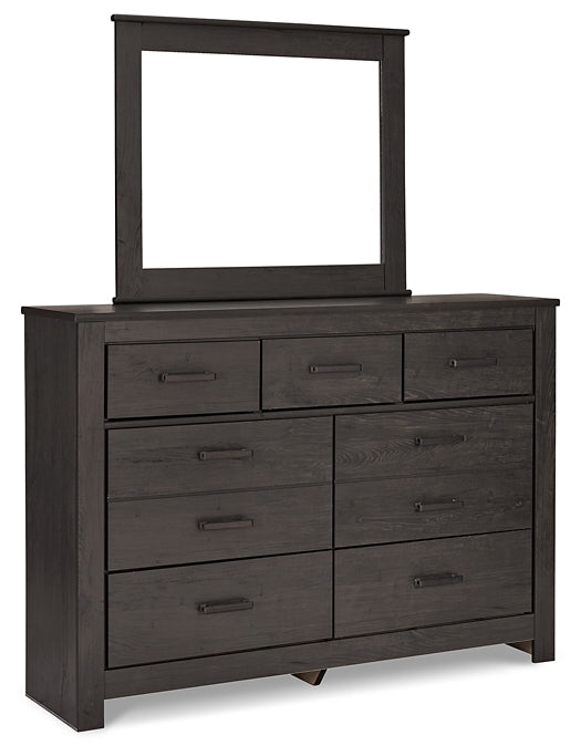 Brinxton Queen Panel Bed with Mirrored Dresser and Nightstand Signature Design by Ashley®