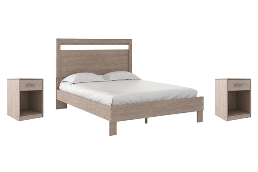 Flannia Queen Panel Platform Bed with 2 Nightstands Signature Design by Ashley®