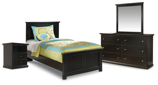 Maribel Twin Panel Bed with Mirrored Dresser and Nightstand Signature Design by Ashley®