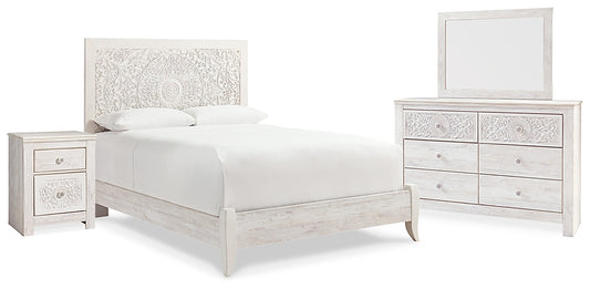 Paxberry Queen Panel Bed with Mirrored Dresser and Nightstand Signature Design by Ashley®