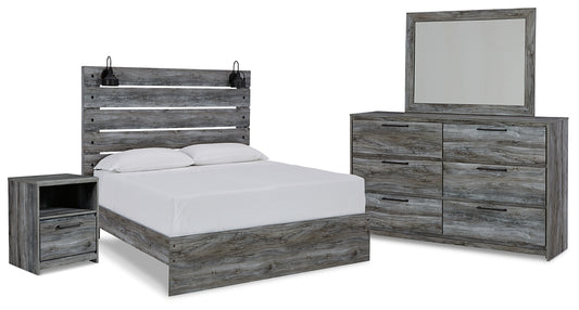 Baystorm Queen Panel Bed with Mirrored Dresser and Nightstand Signature Design by Ashley®