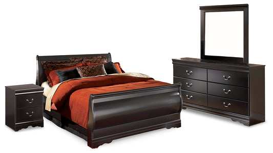 Huey Vineyard Full Sleigh Bed with Mirrored Dresser and Nightstand Signature Design by Ashley®