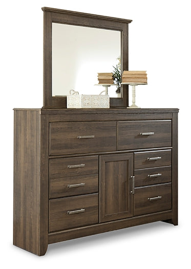 Juararo Queen Poster Headboard with Mirrored Dresser and Nightstand Signature Design by Ashley®