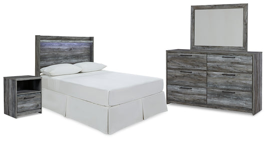 Baystorm Full Panel Headboard with Mirrored Dresser and Nightstand Signature Design by Ashley®