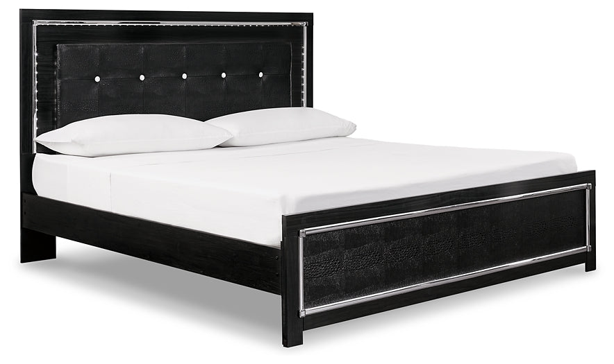 Kaydell King Upholstered Panel Bed with Mirrored Dresser and Nightstand Signature Design by Ashley®