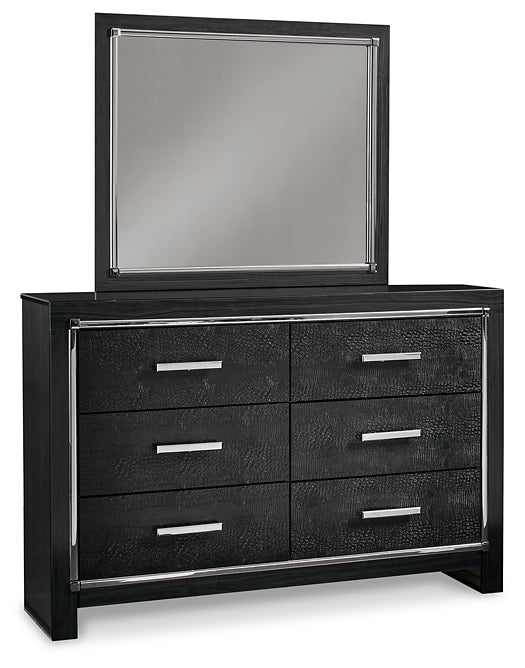 Kaydell King Upholstered Panel Bed with Mirrored Dresser and Nightstand Signature Design by Ashley®