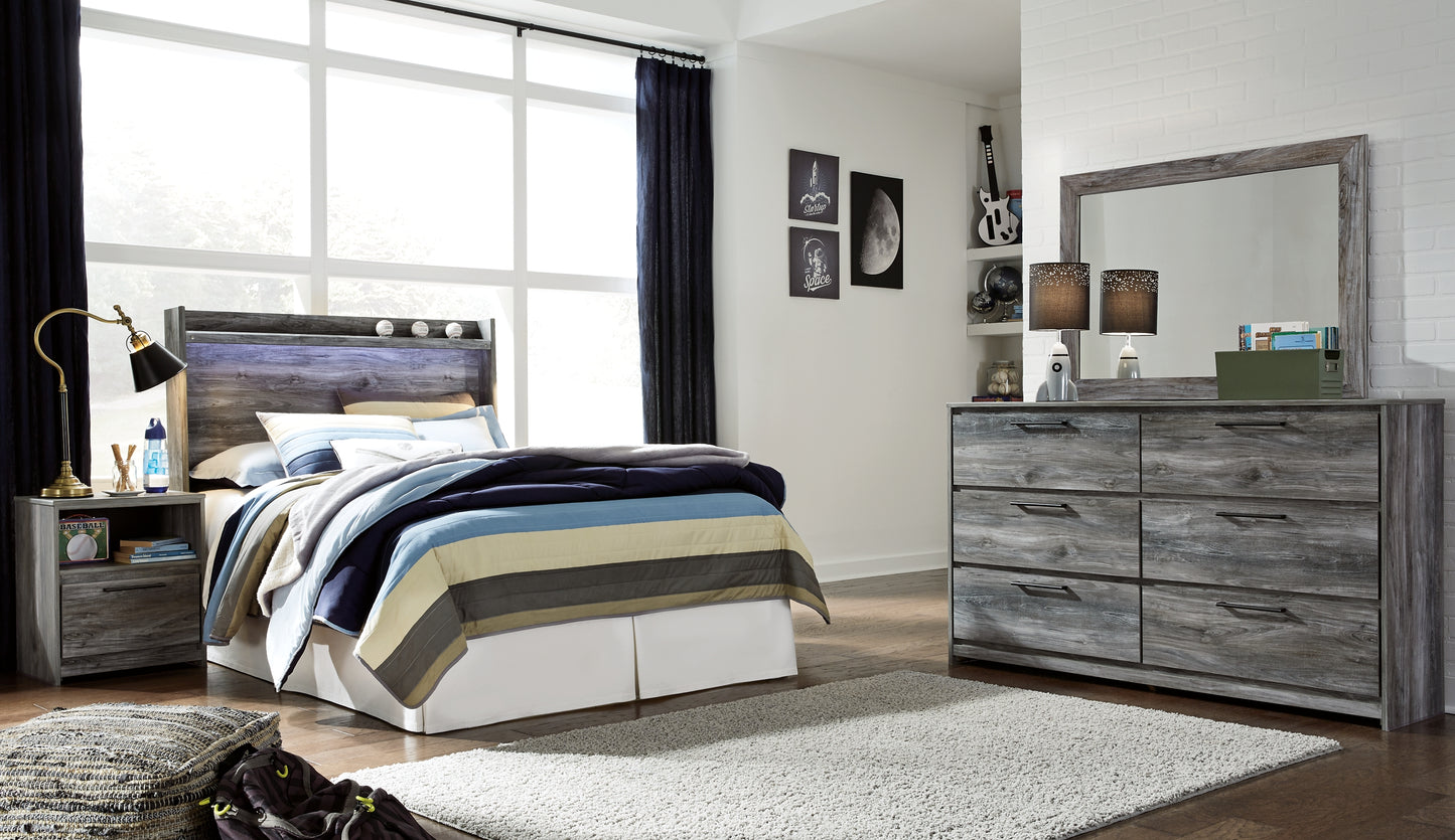 Baystorm Full Panel Headboard with Mirrored Dresser and Nightstand Signature Design by Ashley®