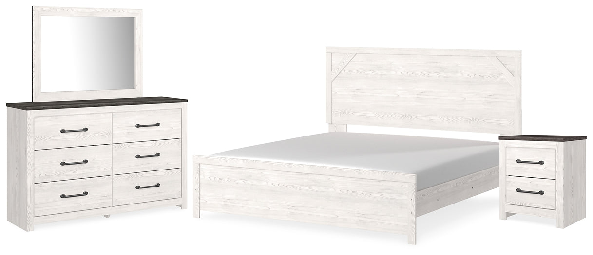 Gerridan King Panel Bed with Mirrored Dresser and Nightstand Signature Design by Ashley®