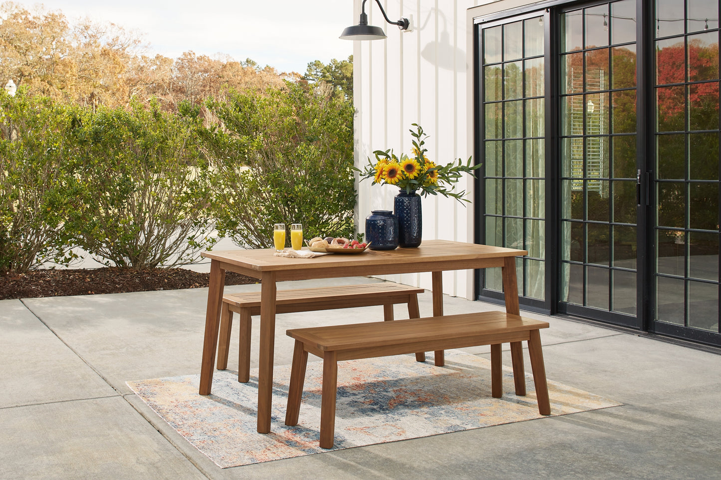 Janiyah Outdoor Dining Table and 2 Benches Signature Design by Ashley®