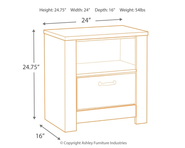 Bellaby Queen Platform Bed with 2 Storage Drawers with Mirrored Dresser and Nightstand Signature Design by Ashley®