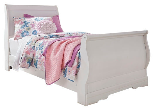 Anarasia Twin Sleigh Bed with Mirrored Dresser and Chest Signature Design by Ashley®