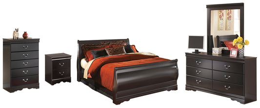 Huey Vineyard Queen Sleigh Bed with Mirrored Dresser, Chest and Nightstand Signature Design by Ashley®