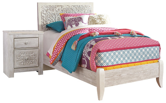 Paxberry Twin Panel Bed with Nightstand Signature Design by Ashley®