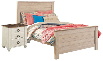 Willowton Twin Panel Bed with Nightstand Signature Design by Ashley®