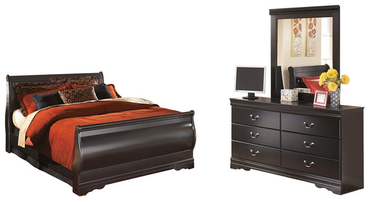 Huey Vineyard Queen Sleigh Bed with Mirrored Dresser Signature Design by Ashley®