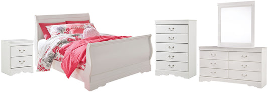 Anarasia Full Sleigh Bed with Mirrored Dresser, Chest and Nightstand Signature Design by Ashley®