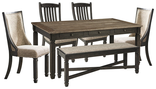 Tyler Creek Dining Table and 4 Chairs and Bench Signature Design by Ashley®