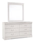 Anarasia Queen Sleigh Headboard with Mirrored Dresser Signature Design by Ashley®