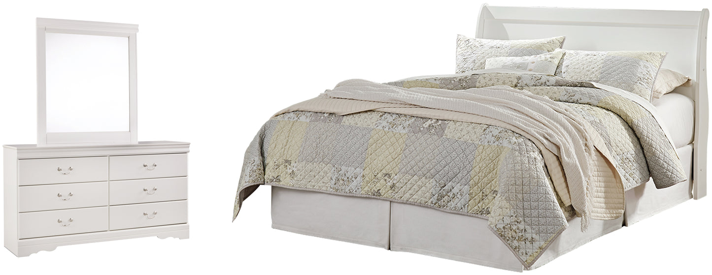 Anarasia Queen Sleigh Headboard with Mirrored Dresser Signature Design by Ashley®