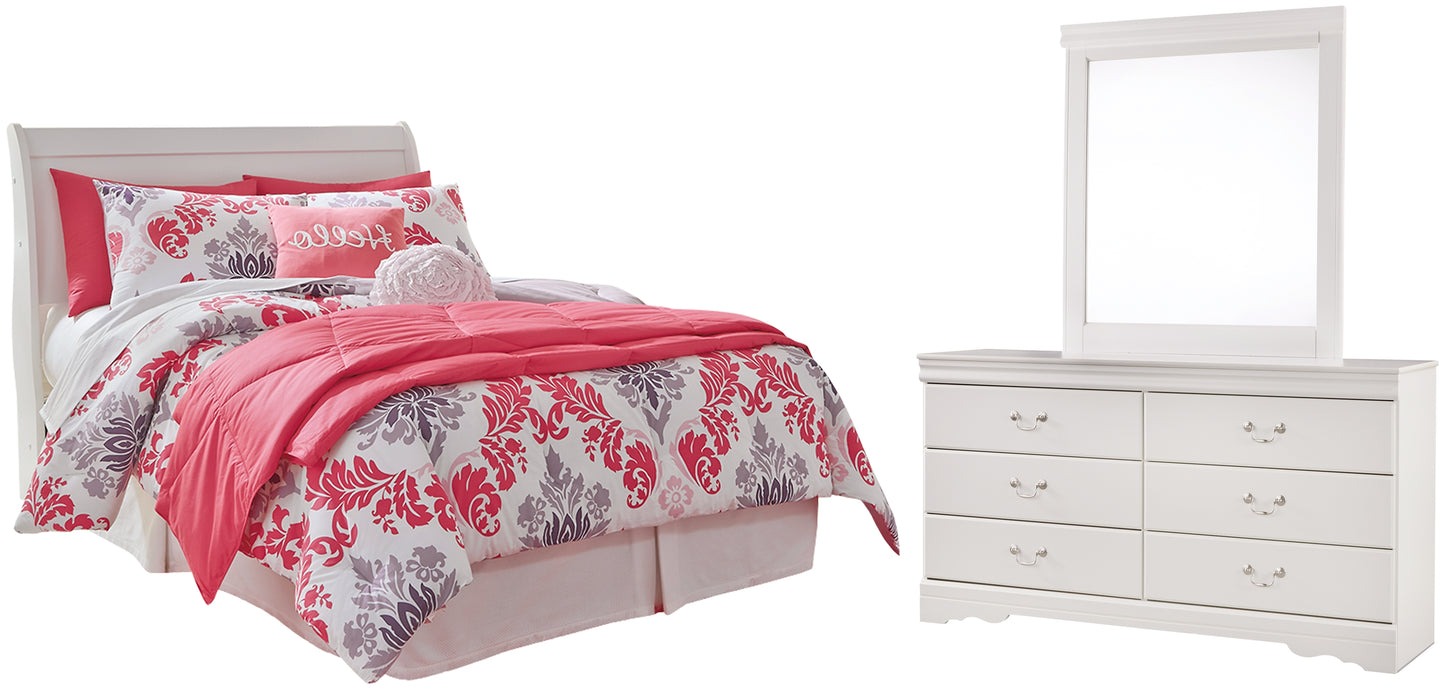 Anarasia Full Sleigh Headboard with Mirrored Dresser Signature Design by Ashley®