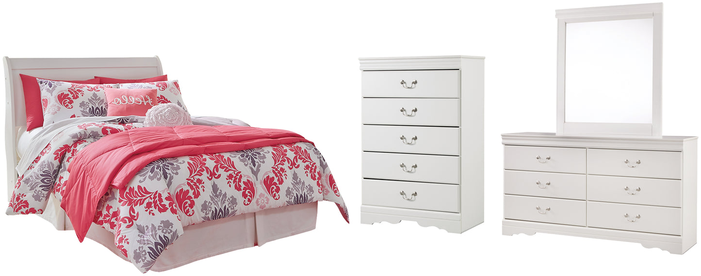 Anarasia Full Sleigh Headboard with Mirrored Dresser and Chest Signature Design by Ashley®