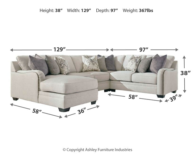 Dellara 4-Piece Sectional with Ottoman Benchcraft®