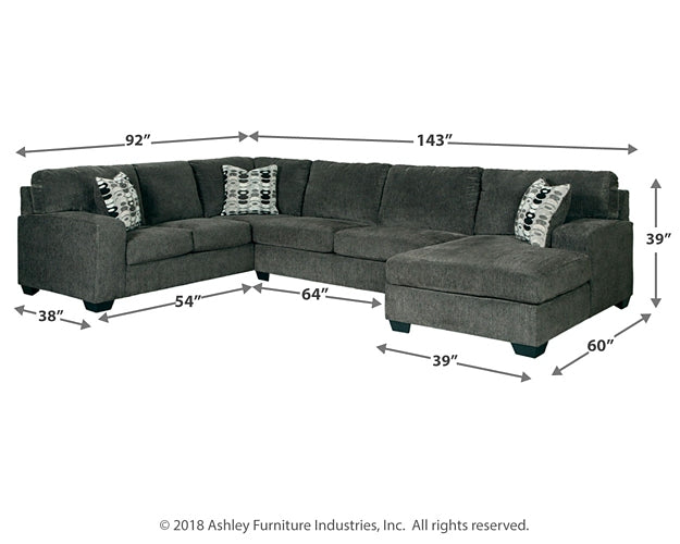 Ballinasloe 3-Piece Sectional with Ottoman Signature Design by Ashley®