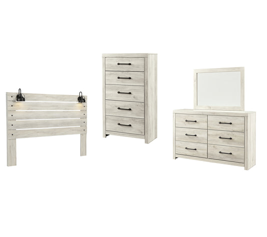 Cambeck King Panel Headboard with Mirrored Dresser and Chest Signature Design by Ashley®