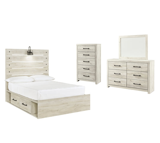 Cambeck Full Panel Bed with 4 Storage Drawers with Mirrored Dresser and Chest Signature Design by Ashley®